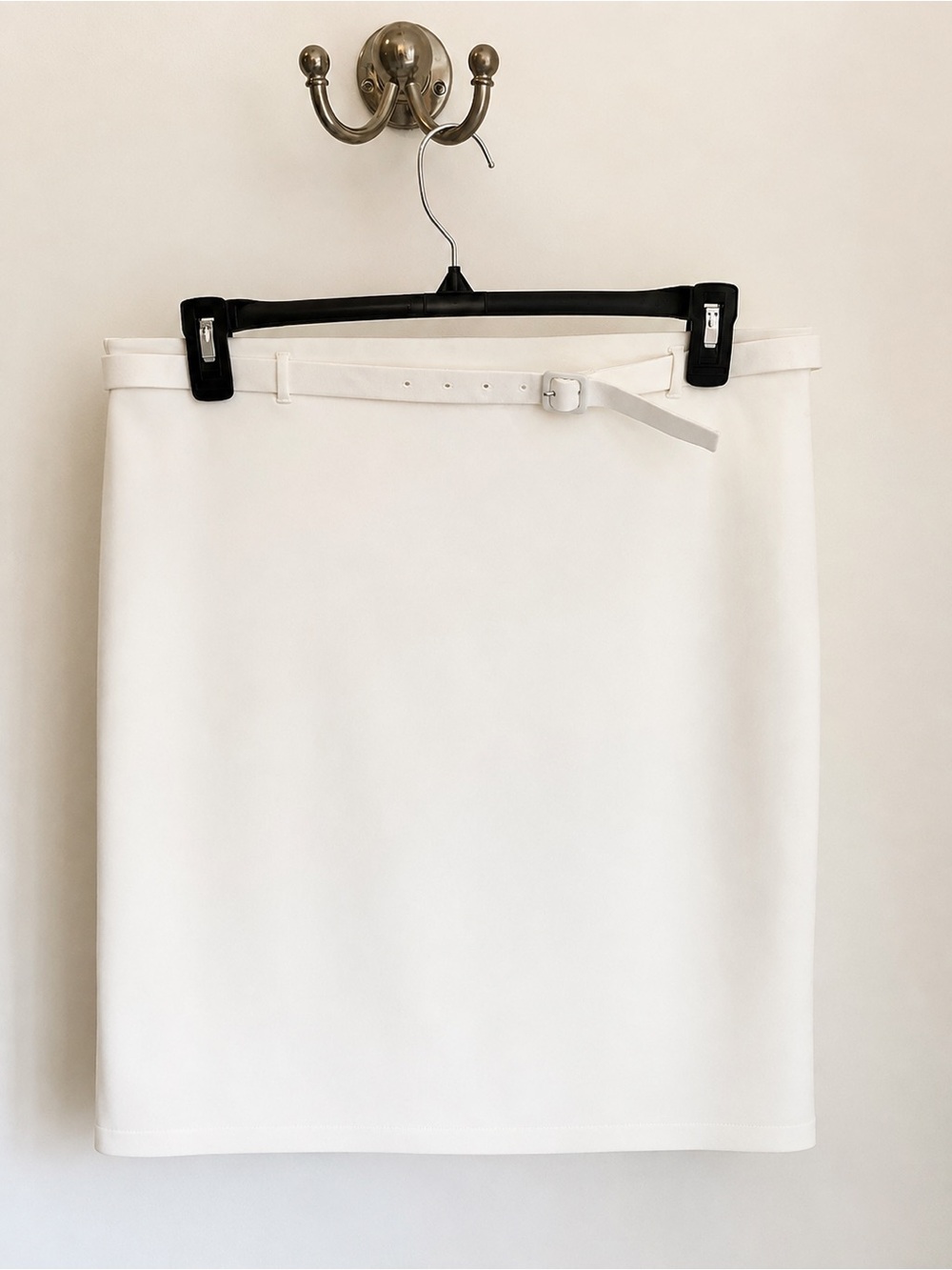 NWT! Ann Taylor White Belted Pencil Skirt